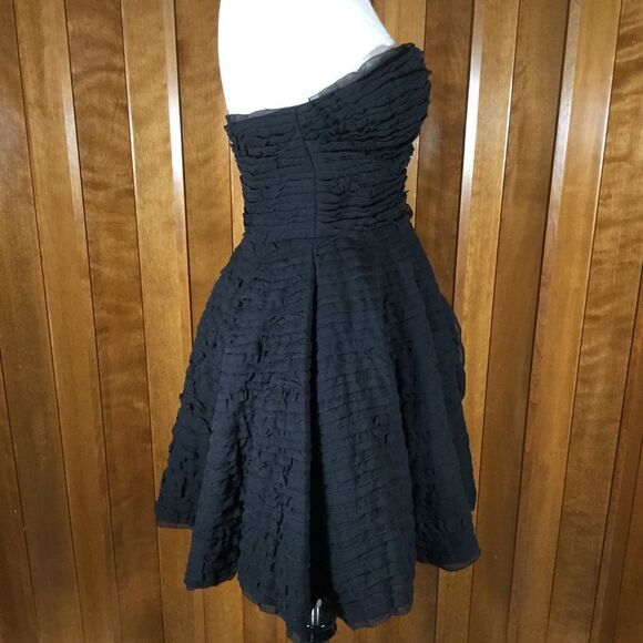 Diane von Furstenberg Delancy Black Silk Chiffon Strapless Dress - Picture 3 of 8